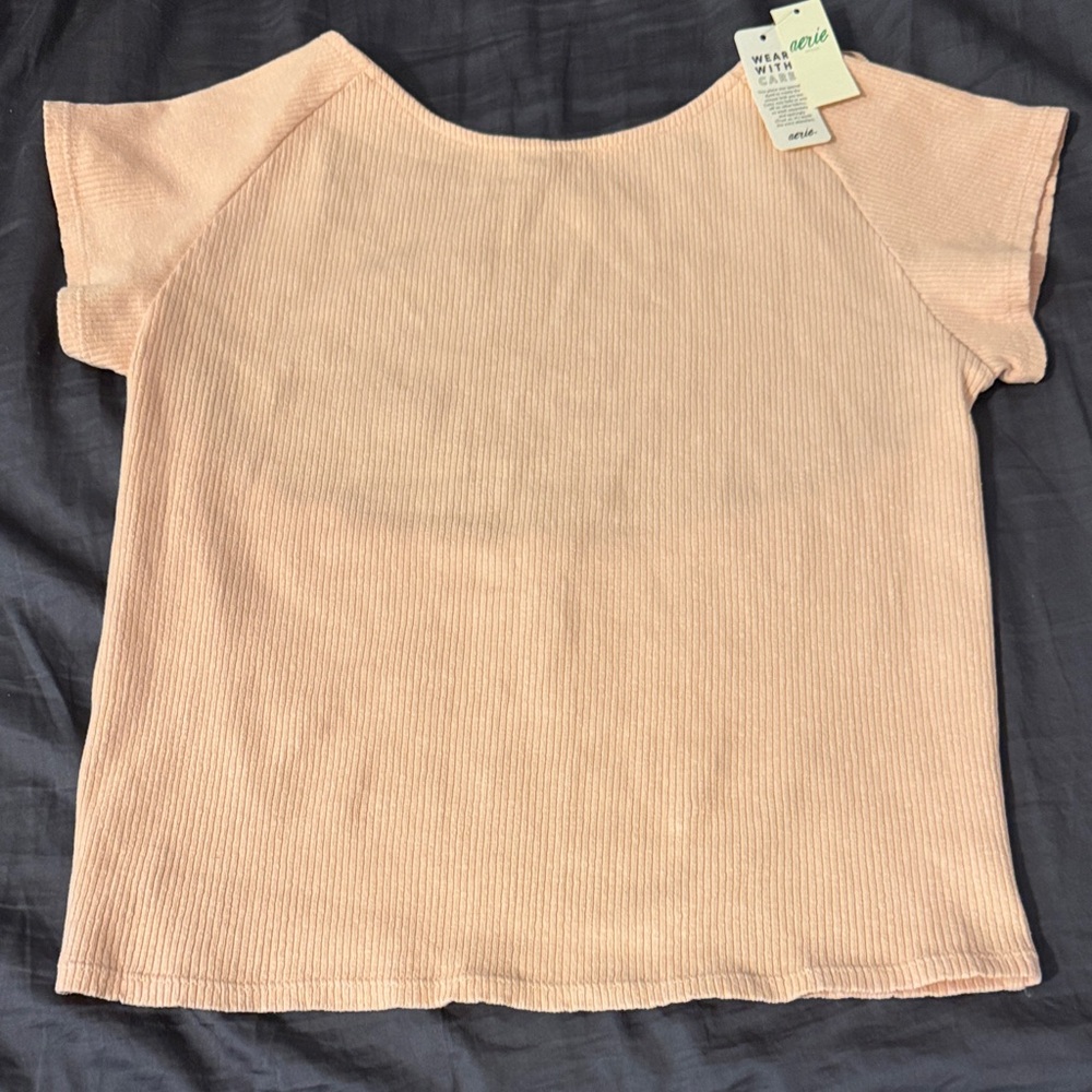 Aerie Open Back Fitted Ribbed Tee